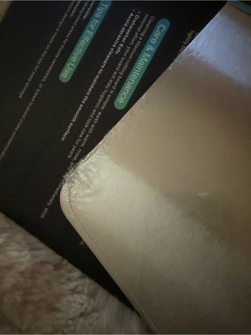 New titanium cutting board in plastic